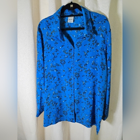 Blair Tops - Blair Vibrant Blue Floral Shirt Tunic